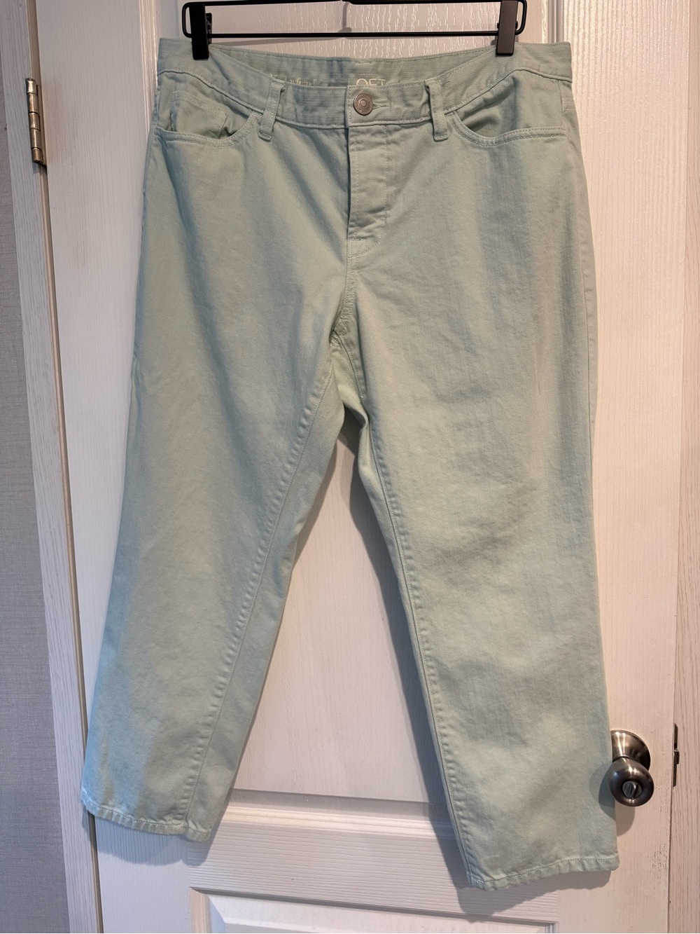 LOFT Light Mint Boyfriend Jeans
